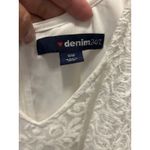 Women’s Size 18 W White Midi Dress Sleeveless Lace Overlay Shark tail Hem Bride Photo 2