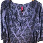 Pure Energy  Paisley Print Blouse Black Purple Photo 3