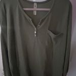 Vanilla Bay Green Oversized Button Shirt  Photo 3