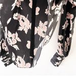 Cinq à Sept Yesenia Silk Long Sleeve Blouse in Black Floral Photo 5