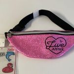 Justice NWT  Hot Pink sparkly belt bag w stickers Photo 0