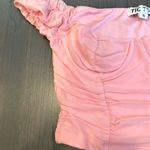 Tic Toc Pink Ruched Crop Top Photo 2
