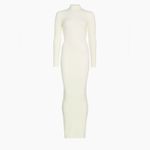 RONNY KOBO Elias Long Sleeve Ribbed Knit Maxi Dress, Pearl, Medium White Photo 5