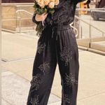 ZARA  BEADED EMBROIDERY TROUSERS STRAIGHT PANTS ANTHRACITE GREY SIZE XS NEW Photo 2