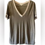 Treasure & Bond  Gray V-neck Contrast Tee Medium Photo 0