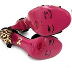 Betsey Johnson  Black Suede Leopard Bow Heels Size 10 Photo 3