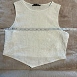 Salanta Cropped Sleeveless Top Size Medium 6 White Tank Bridal Photo 3