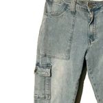 KanCan Womens High Rise Jeans Size 9 Blue Light Wash Relaxed Loose Fit Raw Hem Photo 6