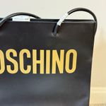 Moschino Couture Black Leather Tote Bag Gold Logo Large Shopper W/ Dust Bag NWT Photo 4