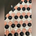 American Vintage VTG White, Pink & Black Buttons Embellished Clutch Wristlet Purse Handbag Photo 5