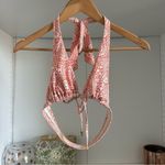 Helen Jon Women's Size M Bikini Mosaic Coral Triangle Top with Gold Hardware Orange Size M Photo 1