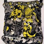 Vera Bradley Retired Baroque Bucket Bag Purse Drawstring Closure Black Yellow Photo 2