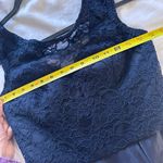 Mori Lee   Madeline Lace and Satin Bridesmaid Dress with V-Back Navy Blue 8 Photo 2