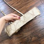 Anthropologie • Jory Clutch purse crossbody bag ruffle python snakeskin beige Photo 9