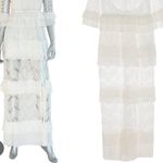 Just Cavalli by Roberto Cavalli Dress White Lace Gown Pleated Flounce size 6 Photo 2