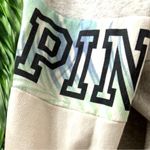 PINK - Victoria's Secret VICTORIA’S SECRET PINK Quarter Zip Pullover Sweater Grey Tropical Design - XS Photo 2