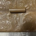 BCBGMAXAZRIA  Brown Embossed Clutch on Chain Photo 2