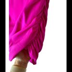 Jay Godfrey Hot Pink Silk Ruched Gathered Sides Mini Skirt Size 4 Photo 3