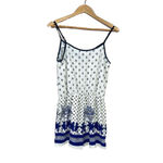 Mm Mm Mm Floral Romper Blue White Summer Boho Size M Lined Adjustable Straps Size M Photo 2