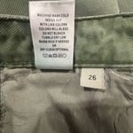 Vervet Sage Green Distressed Wide Straight Leg Jeans Size 26 High Rise Raw Hem Photo 4