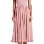Dress the Population NWT Alicia Mixed Media Midi Dress Blush Pink Size Medium M Photo 0