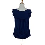 Anthropologie  Little Yellow Dot Top Small‎ Blue Short Sleeve Boho Chic Photo 4