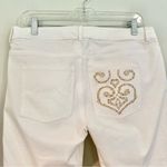 St. John  Straight Leg‎ Denim Jeans Women's 12 White Embellished Pocket Casual Photo 3