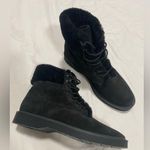 Vince NEW $350  Hayes 2 Black Suede Shearling Combat Boots 6.5 US Photo 2
