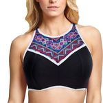 Panache Ayanna High Neck Crop Bikini Swim Top 38DD Regular price$75.00 Black Size undefined Photo 0