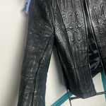 Uterqüe Black Quilted black sheep skin leather jacket size S Photo 5