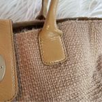 Kate Spade tweed wool burlap and patent leather large Slouchy Satchel tote Photo 3