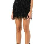 KikiRiki Ostritch Feather Sparkle Mini Dress Black Size Small NWT Photo 1