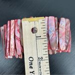 Mother Of Pearl Abalone Luster Seashell Elastic Stretch Cuff Bracelet Coral Pink Pink Photo 10