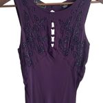 VTG Y2K Nostalgia Women Maxi Dress S Purple Rayon Beaded Gown Whimsigoth Fairy Photo 5