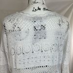 D & Co Crotchet Knitted Long Sleeve Coverup Shirt White Small Photo 6