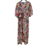 Old Navy  Multicolor Linen Blend Floral Garden Party Spring Summer Maxi Dress XL Photo 1