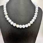 Handmade Aquamarine Beaded 17.5” Necklace.  Photo 7