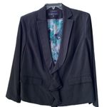Anne Klein NWT 🖤  Dressy Black Blazer/Jacket, Floral Print Lining, Zip Closure Photo 0