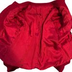 Vintage Christmas Red 60s Pure Wool Cropped Blazer Jacker, Size Small Photo 8