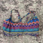 Red Carter  Women's Geometric Tribal Print Halter Bikini Top Festival Sz M Photo 0