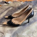 Moschino  Cheap & Chic Studded Black And Tan Leather Heels Photo 1