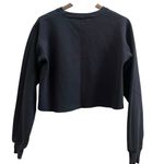 John Galt  Black Wash New York Embroidery Pullover Crop Sweater Small Casual Photo 2