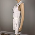 H&M Divided White Denim Moto Zip Buckle‎ Strap Bodycon Dress Sz 8 Biker Party Photo 8