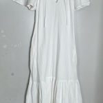 Chico's Gauze Crochet Lace Maxi Boho Indie Coastal Dress White pockets 1 M 8 Photo 0