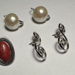 CHAPS Lot Of 3 Silver Tone Pierced Earrings - All Signed - , Avon, Marvella Photo 3