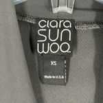 Clara Sunwoo Shirt Women XS Gray Ruched Slinky Office Preppy Neutral Minimalist Photo 5