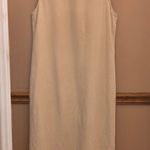 Talbots Linen Blend Button Front V Neck sleeveless Dress Tan 4 Petite Photo 1