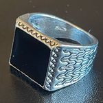 Healing black obsidian S925 silver ring size 7.5 Photo 2