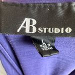 AB Studio  plum purple twisted open back smocked blouson top size large Photo 4