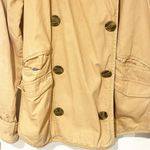 Free People  Size Medium Vintage Canvas Tipped Boho Car Jacket Coat Tan Full Zip Photo 1